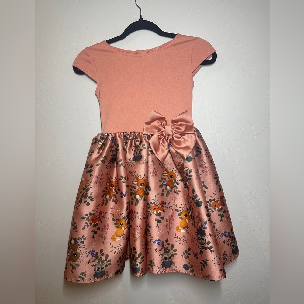 H & M girls formal woodland creatures dress size 6/7 years